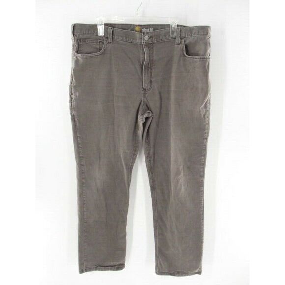 Men's Carhartt Relaxed Fit Gray Rugged Work Jeans Pants, 40 x 32, 30 - Picture 1 of 8